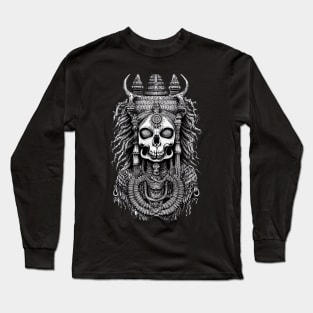 Ancient Mystic God of Death Tattoo Design Long Sleeve T-Shirt